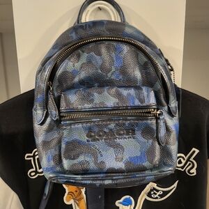 Coach Blue Camouflage Mini Backpack